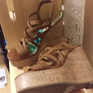 Madden Girl Cork Wedge Sandals